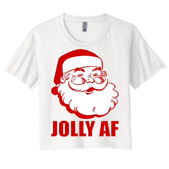 Jolly AF Santa Christmas Women's Crop Top Tee