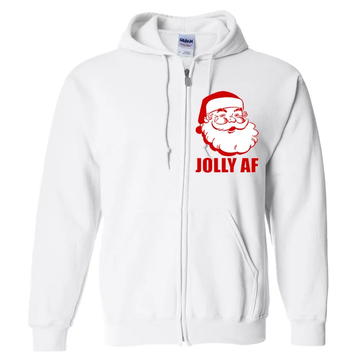 Jolly AF Santa Christmas Full Zip Hoodie