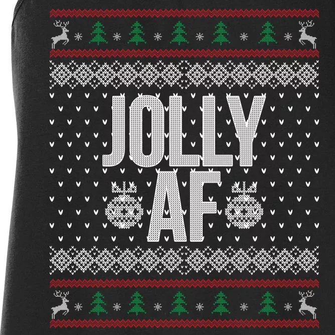 Jolly AF Ugly Christmas Women's Racerback Tank