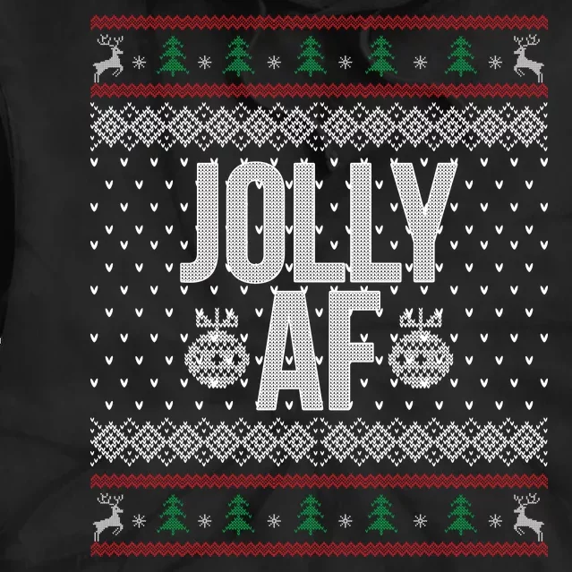 Jolly AF Ugly Christmas Tie Dye Hoodie