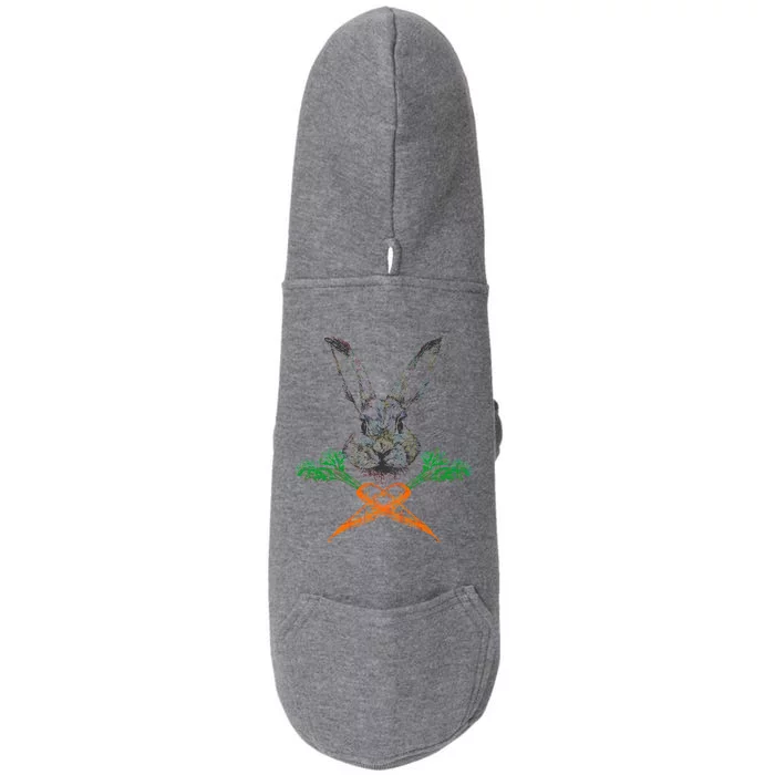 Jolly Roger Easter Bunny Crossbone Carrots Rabbit Doggie 3-End Fleece Hoodie