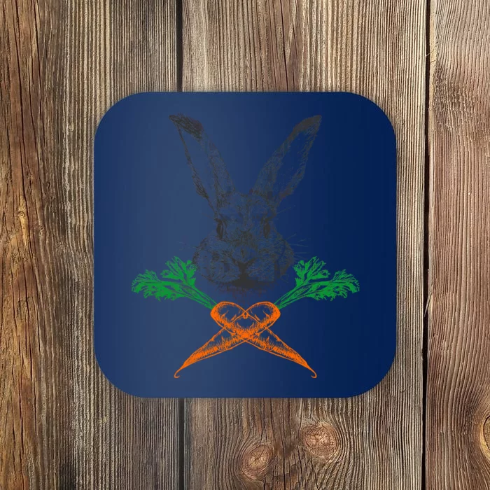 Jolly Roger Easter Bunny Crossbone Carrots Rabbit Coaster