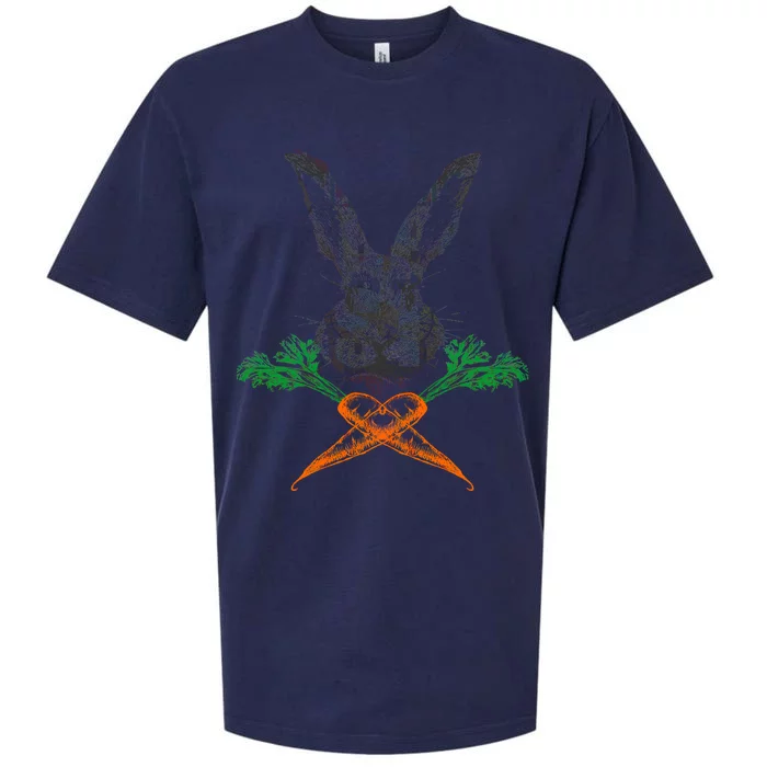 Jolly Roger Easter Bunny Crossbone Carrots Rabbit Sueded Cloud Jersey T-Shirt