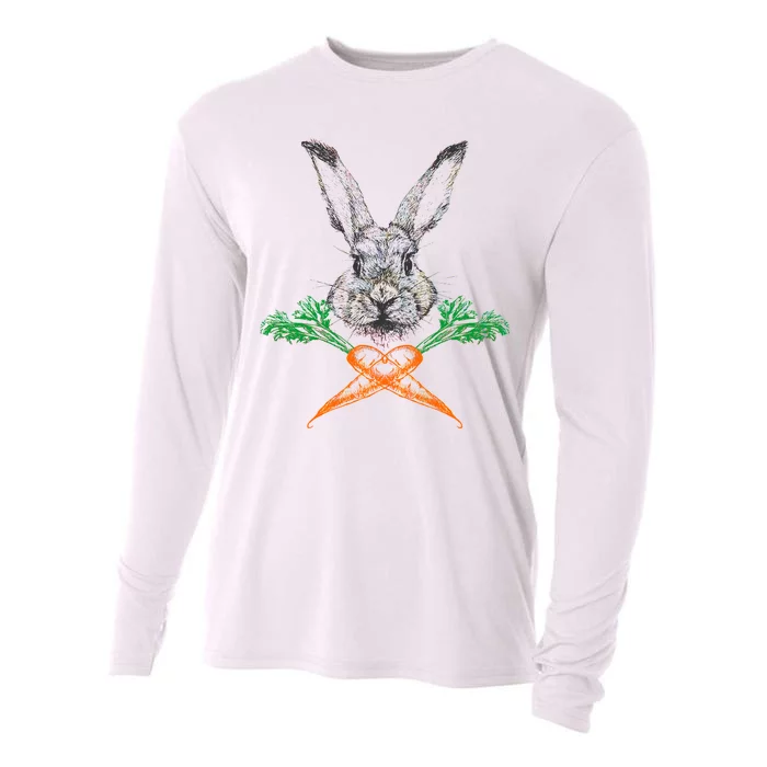 Jolly Roger Easter Bunny Crossbone Carrots Rabbit Cooling Performance Long Sleeve Crew