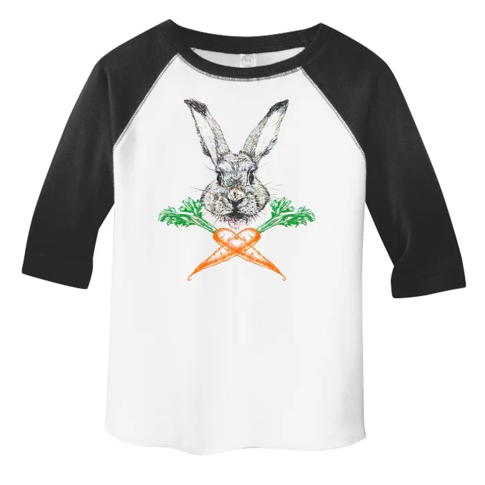 Jolly Roger Easter Bunny Crossbone Carrots Rabbit Toddler Fine Jersey T-Shirt