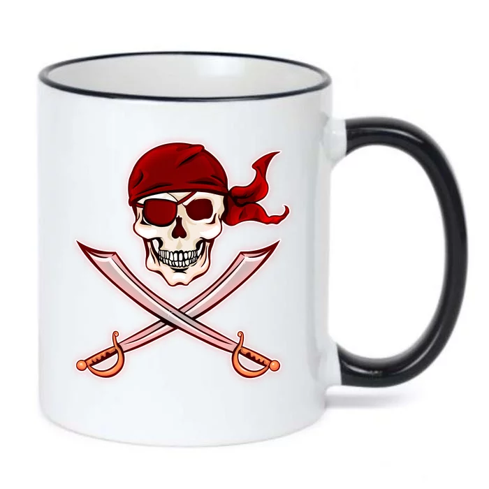 Jolly Roger Pirate Skull Flag Logo Black Color Changing Mug