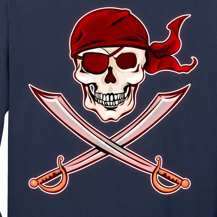 Jolly Roger Pirate Skull Flag Logo Long Sleeve Shirt