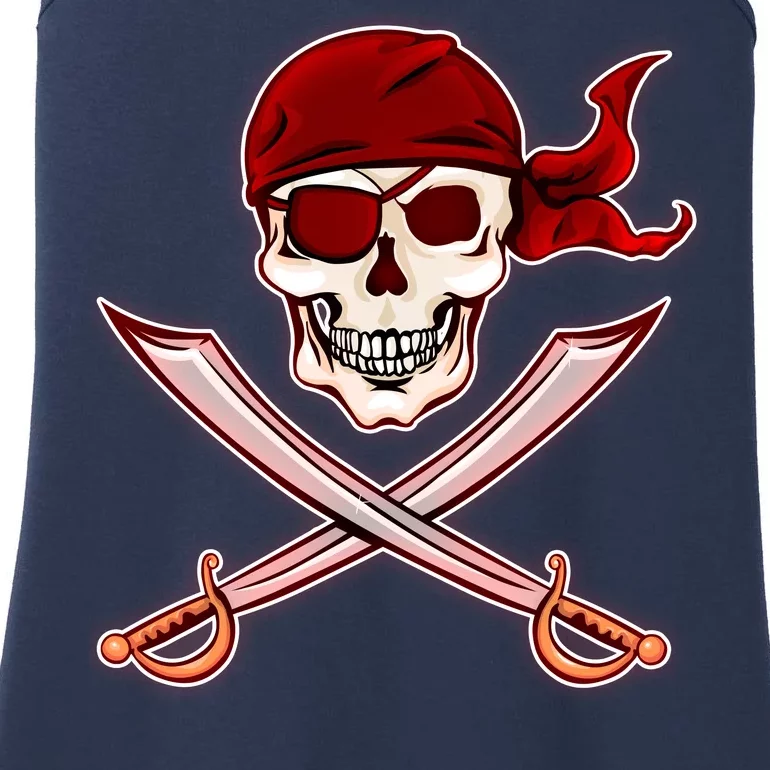 Jolly Roger Pirate Skull Flag Logo Ladies Essential Tank