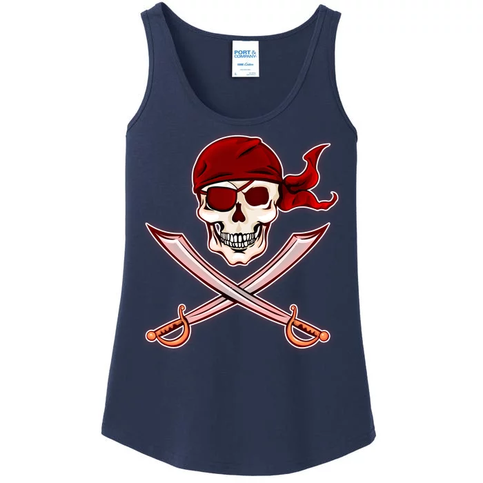 Jolly Roger Pirate Skull Flag Logo Ladies Essential Tank