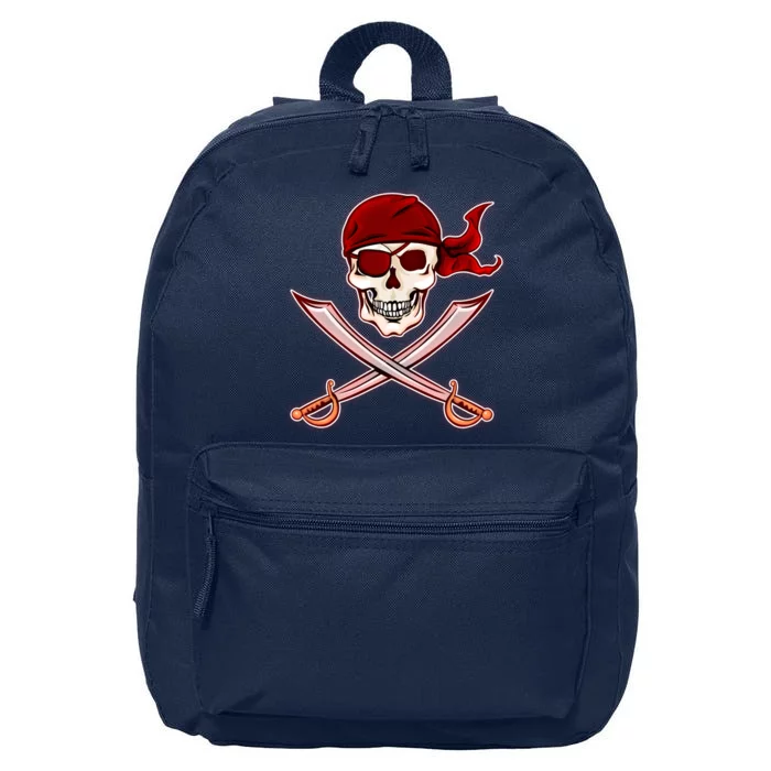 Jolly Roger Pirate Skull Flag Logo 16 in Basic Backpack