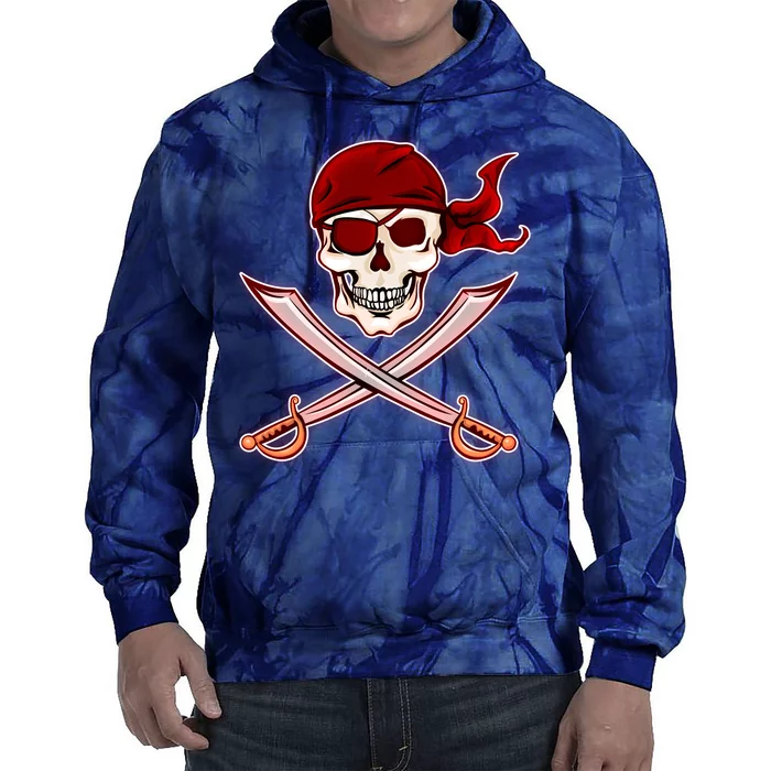 Jolly Roger Pirate Skull Flag Logo Tie Dye Hoodie