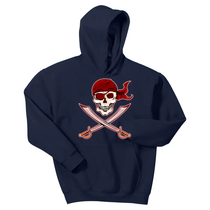 Jolly Roger Pirate Skull Flag Logo Kids Hoodie