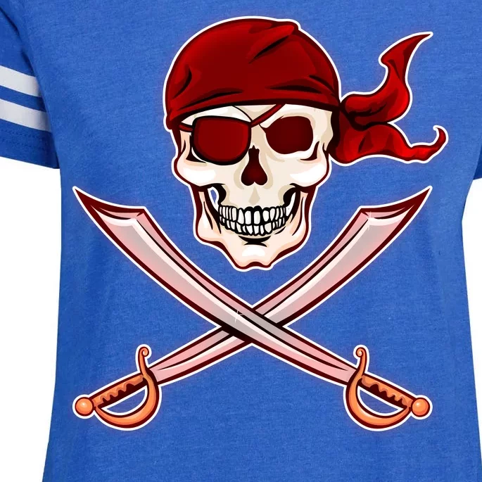 Jolly Roger Pirate Skull Flag Logo Enza Ladies Jersey Football T-Shirt