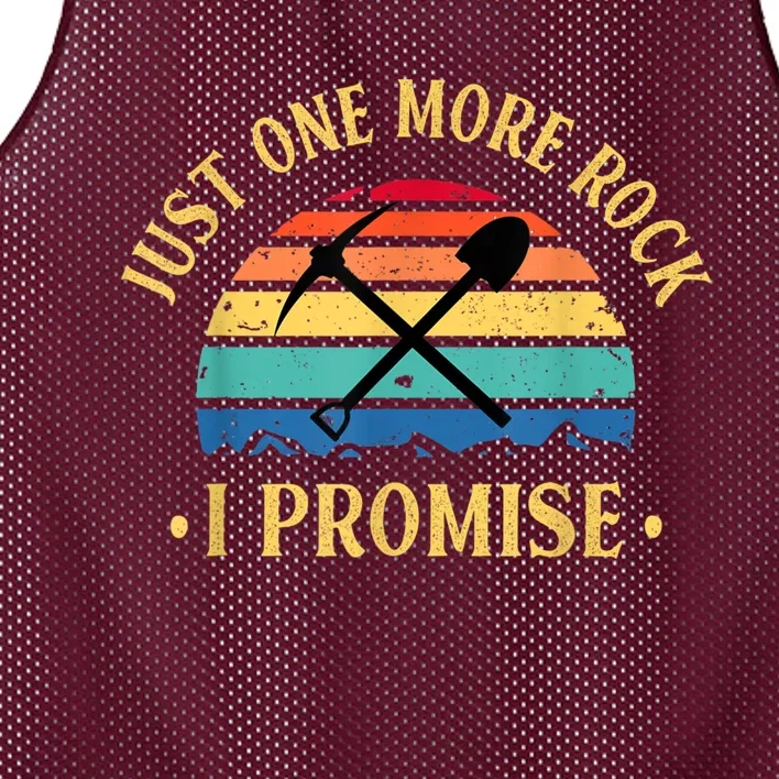 Just One More Rock I Promise Rock Collector Geologist Geode Mesh Reversible Basketball Jersey Tank