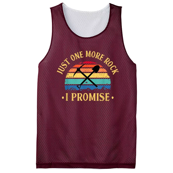 Just One More Rock I Promise Rock Collector Geologist Geode Mesh Reversible Basketball Jersey Tank