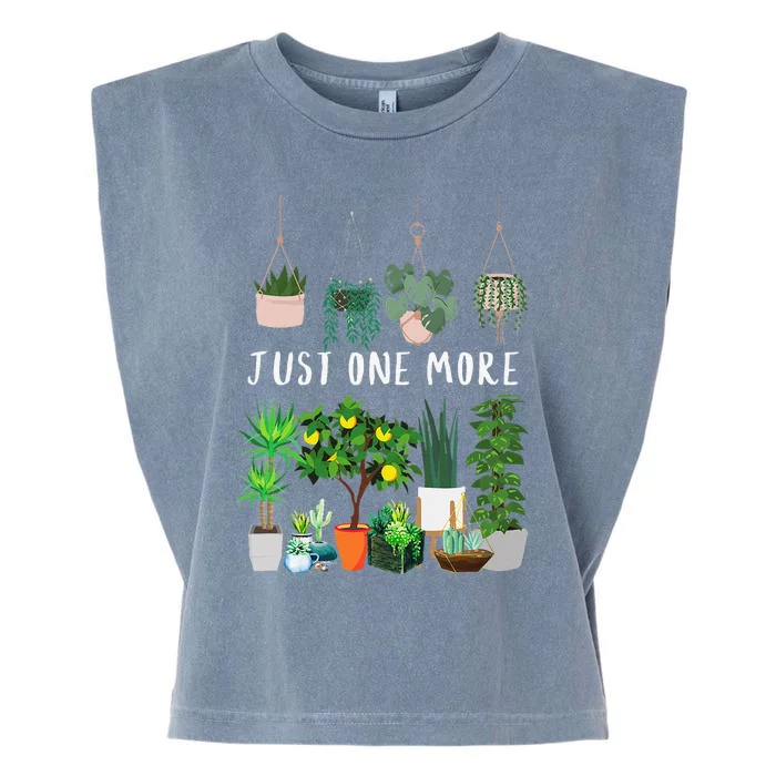 Just One More Plant Lady Mom Indoor Flower Floral Garment-Dyed Women's Muscle Tee