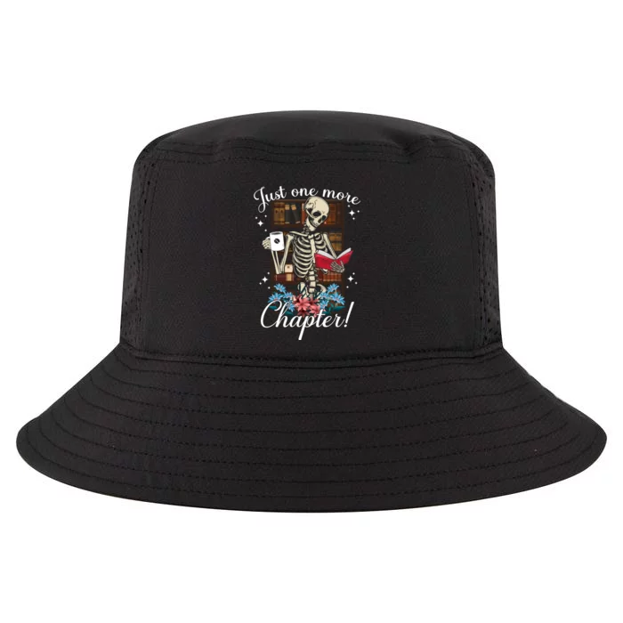 Just One More Chapter Skeleton Reading Books Coffee Funny Cool Comfort Performance Bucket Hat