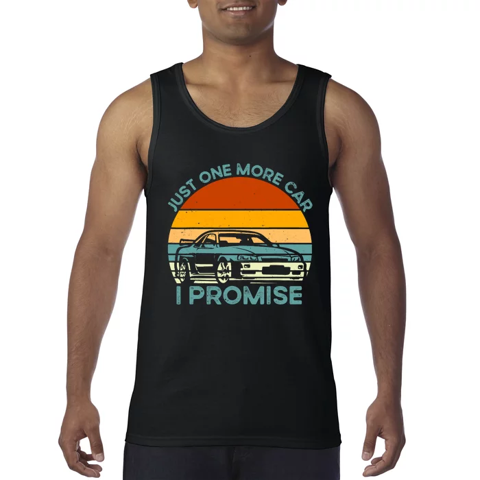 Just One More Car I Promise Funny Retro Vintage Car Lover Tank Top