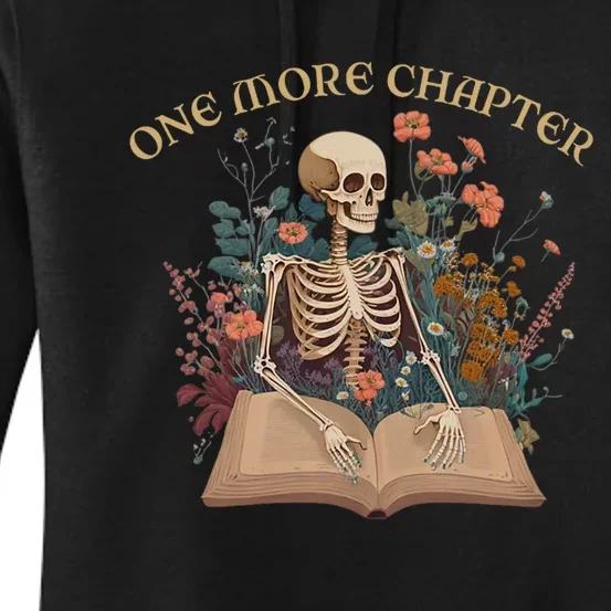 Just One More Chapter Skeleton Reading Book Lover Bookish Women's Pullover Hoodie