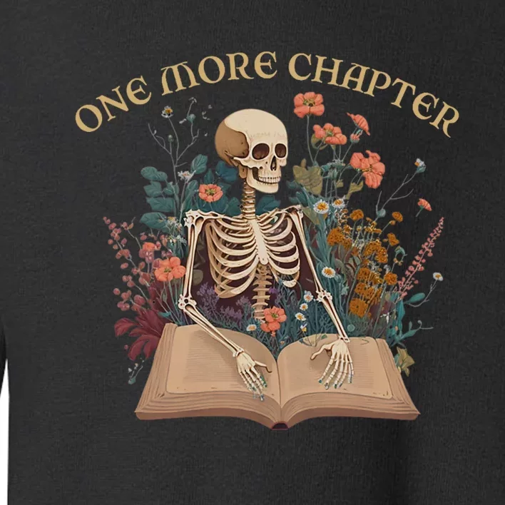 Just One More Chapter Skeleton Reading Book Lover Bookish Toddler Sweatshirt