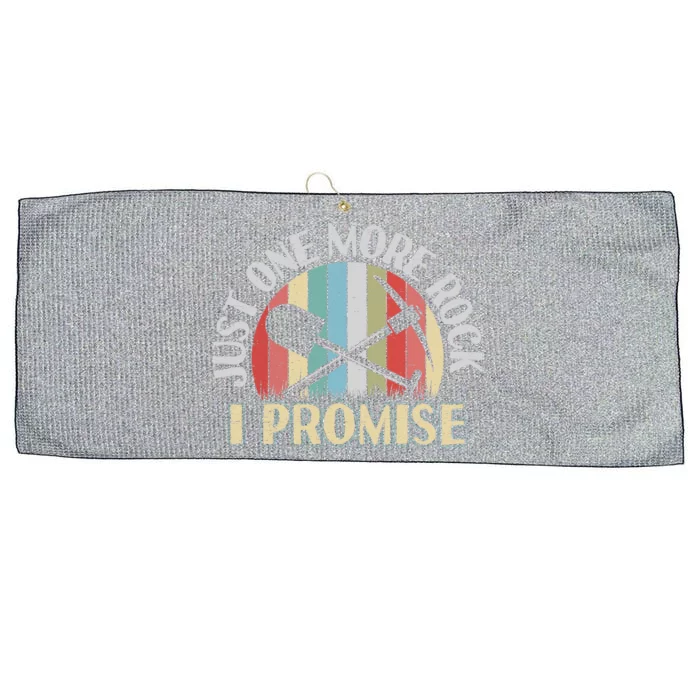 Just One More Rock I Promise Gift Geologist Gift Large Microfiber Waffle Golf Towel