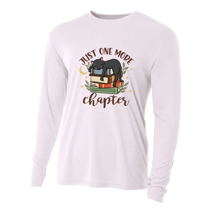 Just One More Chapter Black Cat Gift For Reading Books Cooling Performance Long Sleeve Crew