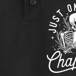 Just One More Chapter Skeleton Reader Reading Book Lover Dry Zone Grid Performance Polo