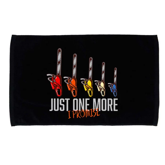 Just One More Chainsaw Funny Arborists Woodworking Microfiber Hand Towel