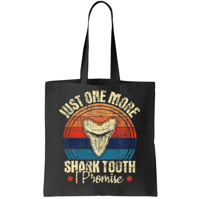 Just One More Shark Tooth I Promise Retro Fossil Tote Bag