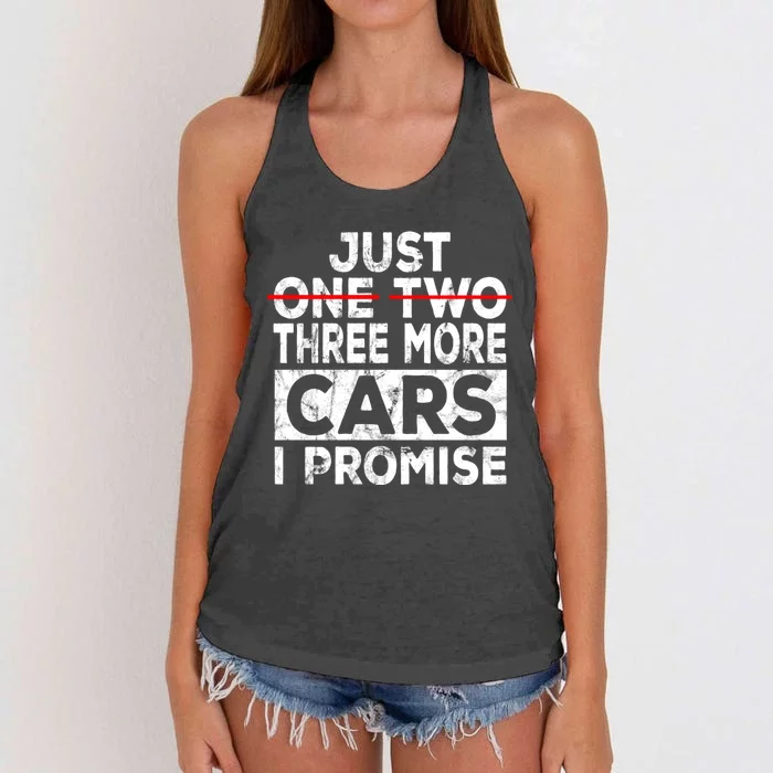 Just One More Car I Promise Mechanic Gift Car Lover Garage Women's Knotted Racerback Tank