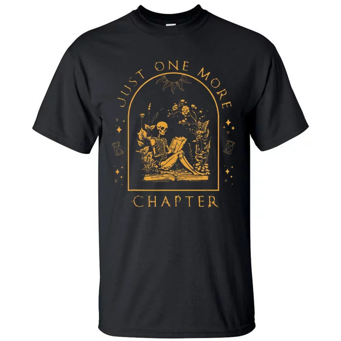 Just One More Chapter Vintage Skeleton Reading Book Reader Tall T-Shirt