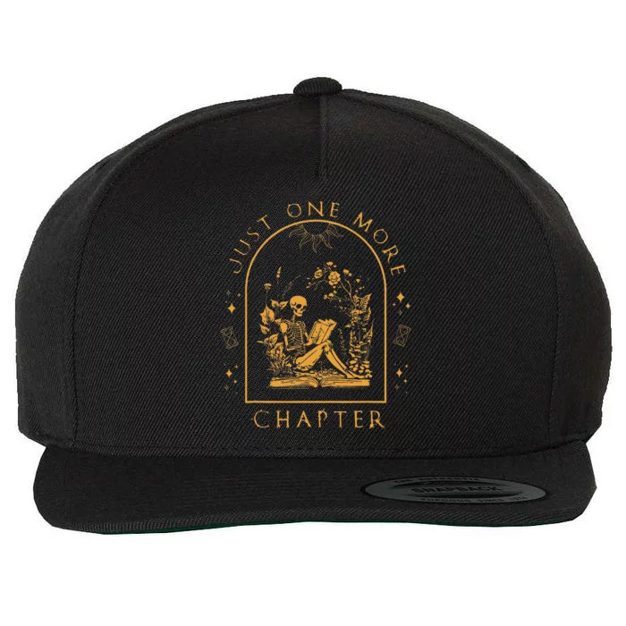 Just One More Chapter Vintage Skeleton Reading Book Reader Wool Snapback Cap