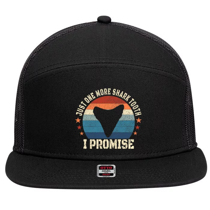 Just One More Shark th I Promise Fossil Hunter 7 Panel Mesh Trucker Snapback Hat