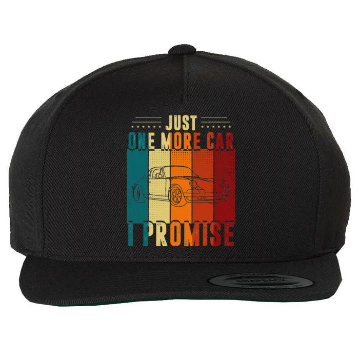 Just One More Car I Promise Car Enthusiast Retro Vintage Wool Snapback Cap