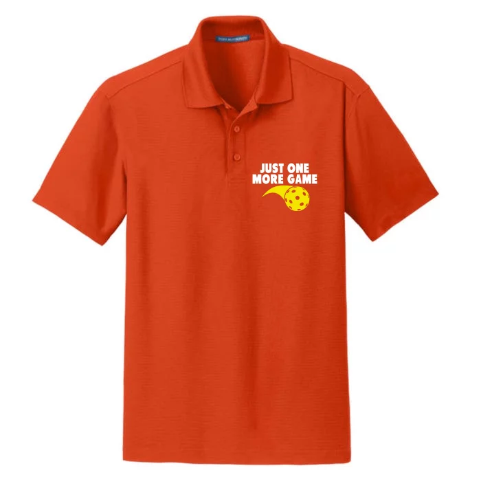 Just One More Game Pickleball Gift Dry Zone Grid Performance Polo