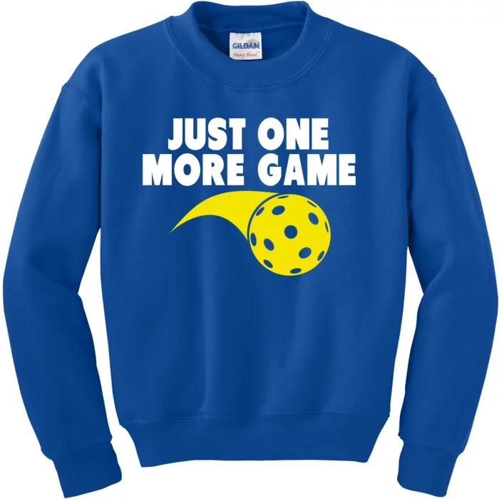 Just One More Game Pickleball Gift Kids Sweatshirt