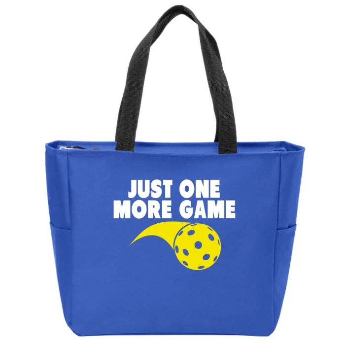 Just One More Game Pickleball Gift Zip Tote Bag