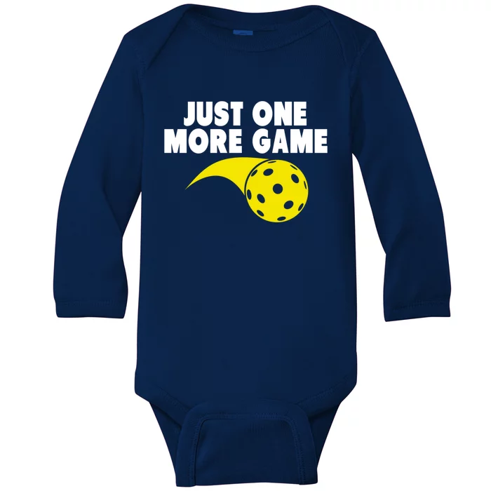 Just One More Game Pickleball Gift Baby Long Sleeve Bodysuit