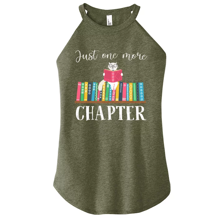 Just One More Chapter, Cat Reading Book, Bookworm Cat HC Women’s Perfect Tri Rocker Tank