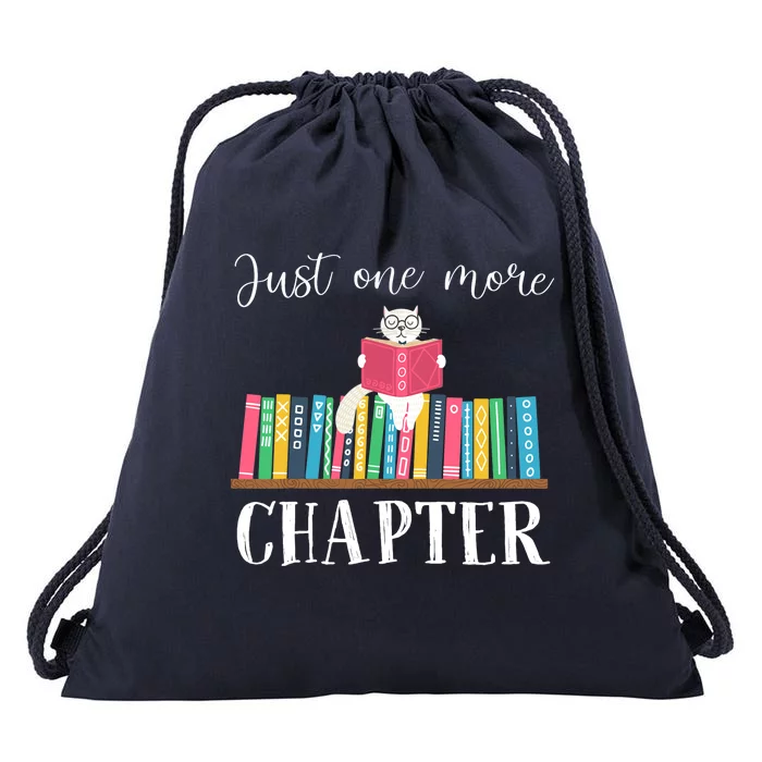 Just One More Chapter, Cat Reading Book, Bookworm Cat HC Drawstring Bag