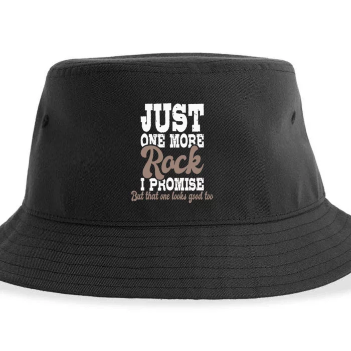 Just One More Rock I Promise Rock Collector Geode Hunter Sustainable Bucket Hat