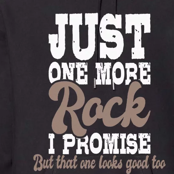 Just One More Rock I Promise Rock Collector Geode Hunter Premium Hoodie