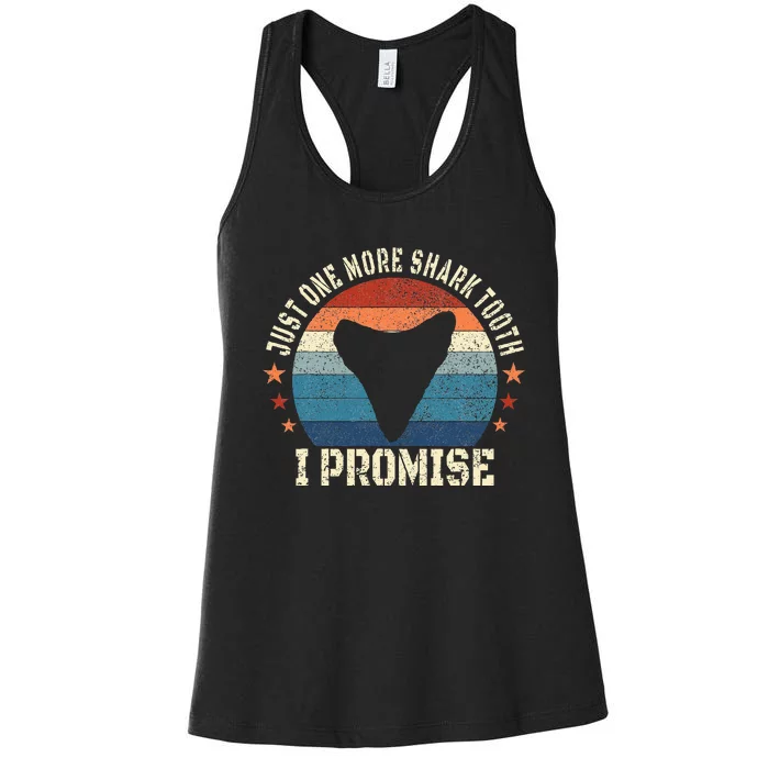 Just One More Shark Teeth I Promise Fossil Hunter Women's Racerback Tank