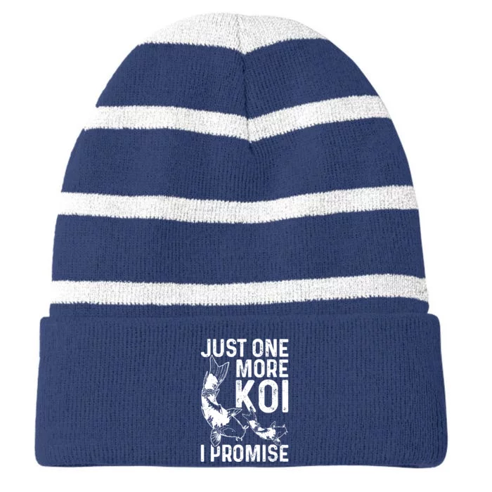 Just One More Koi I Promise Striped Beanie with Solid Band