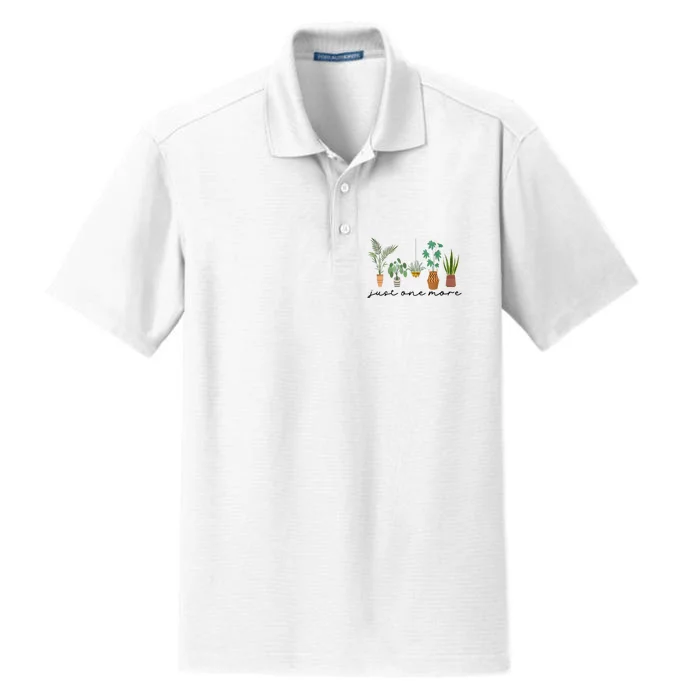 Just One More Plant Lady Mom Indoor Flower Floral Dry Zone Grid Performance Polo