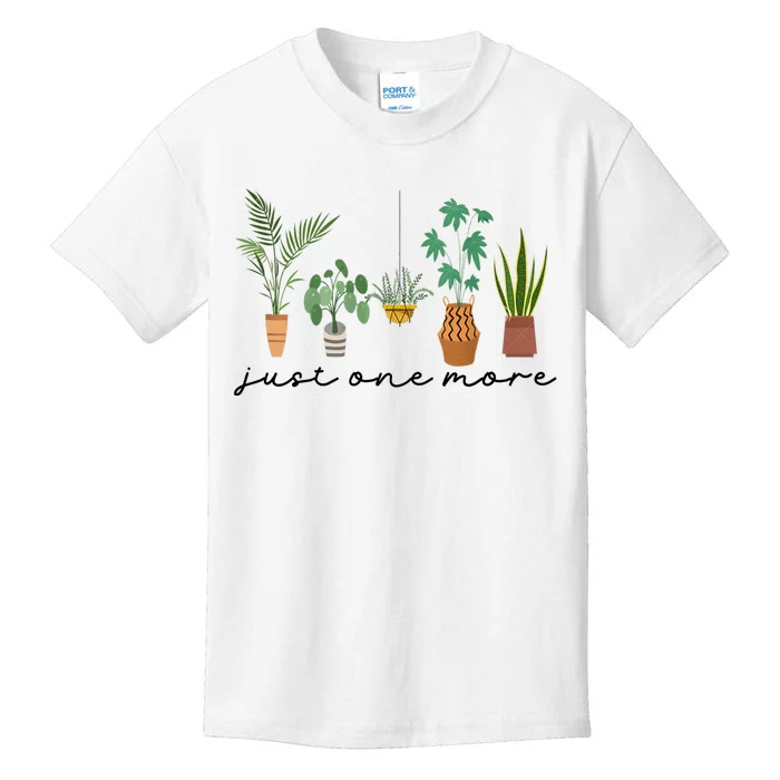 Just One More Plant Lady Mom Indoor Flower Floral Kids T-Shirt