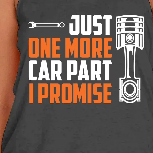 Just One More Car Part I Promise Women's Knotted Racerback Tank