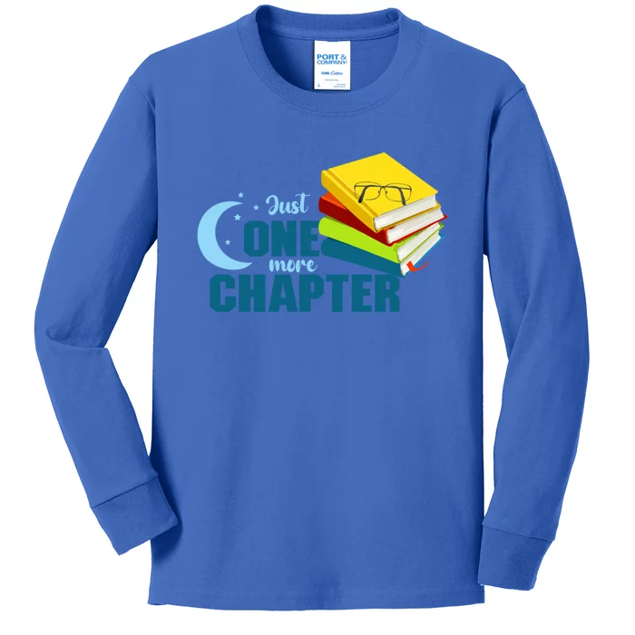 Just One More Chapter Funny Book Lover Reading Librarian Great Gift Kids Long Sleeve Shirt