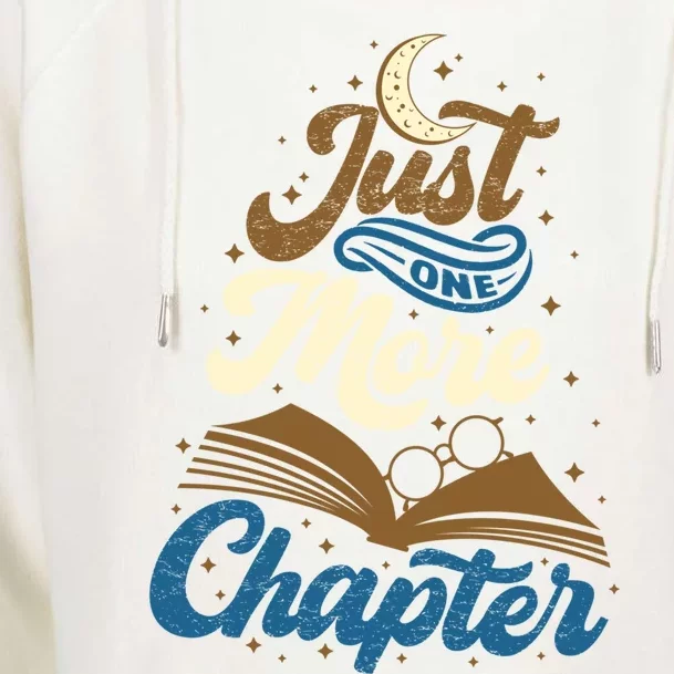 Just One More Chapter Funny Book Lover Reading Librarian Meaningful Gift Womens Funnel Neck Pullover Hood