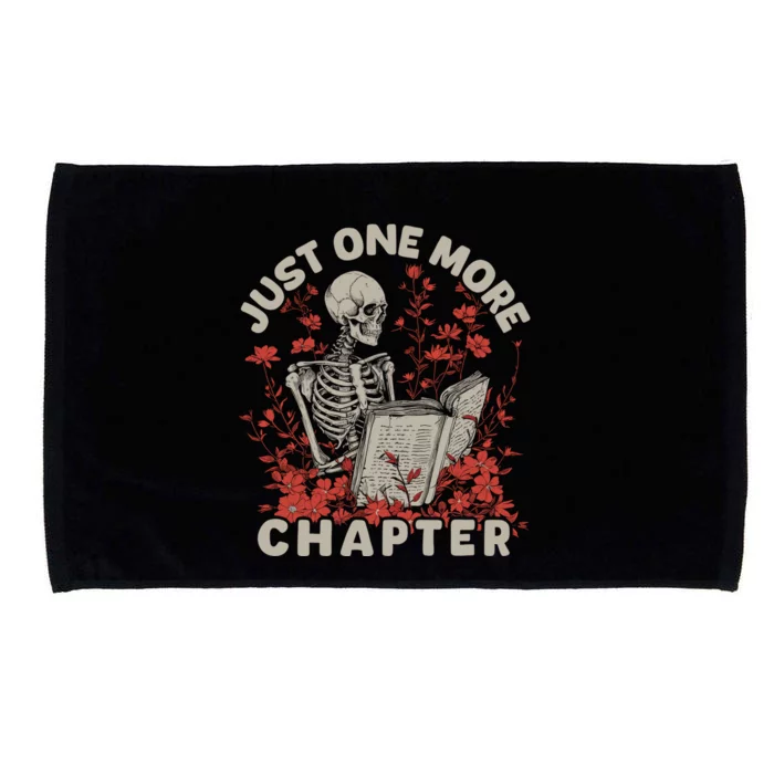 Just One More Chapter Skeleton Reading Book Lover Microfiber Hand Towel